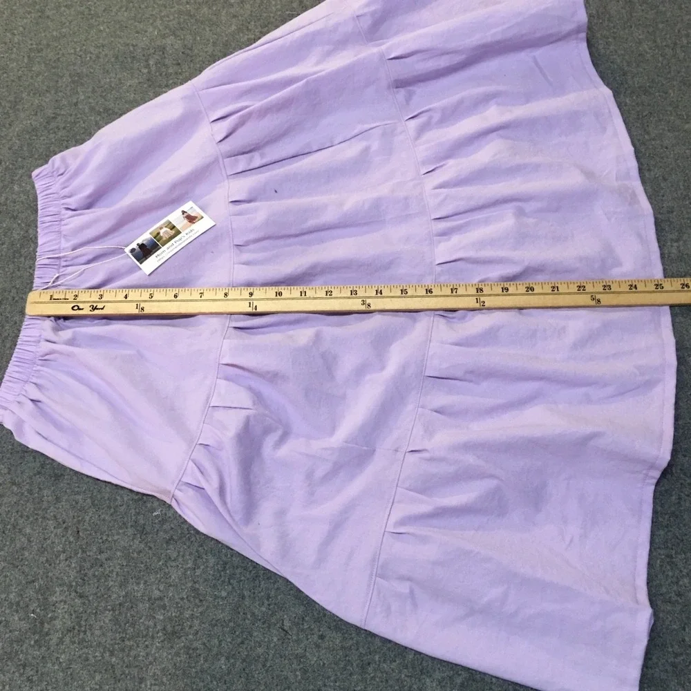 Skirt ORGANIC Girls 10/12 Midi Purple Ruffle Tiered Cotton Mom and Pop's Kids - Picture 9 of 10